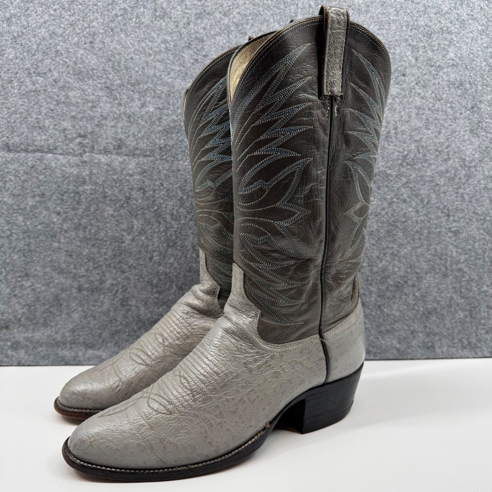 Dan Post Antelope Cowboy Boots Mens 8D Gray Leather Western Round Toe
